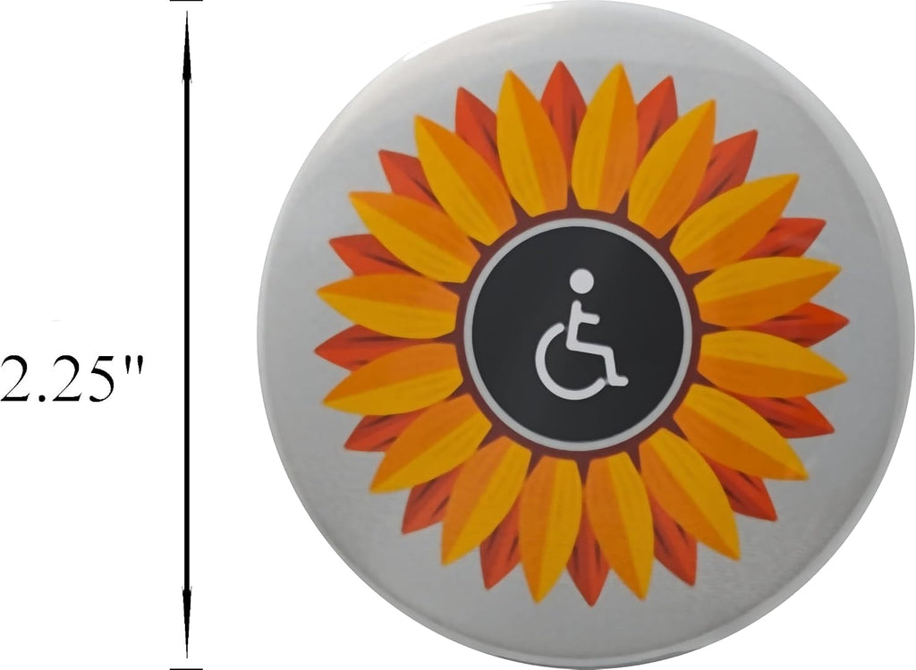 Hidden Disabilities pins- Sunflower - large 2.25 inch - bulk pack of 100 pinback buttons