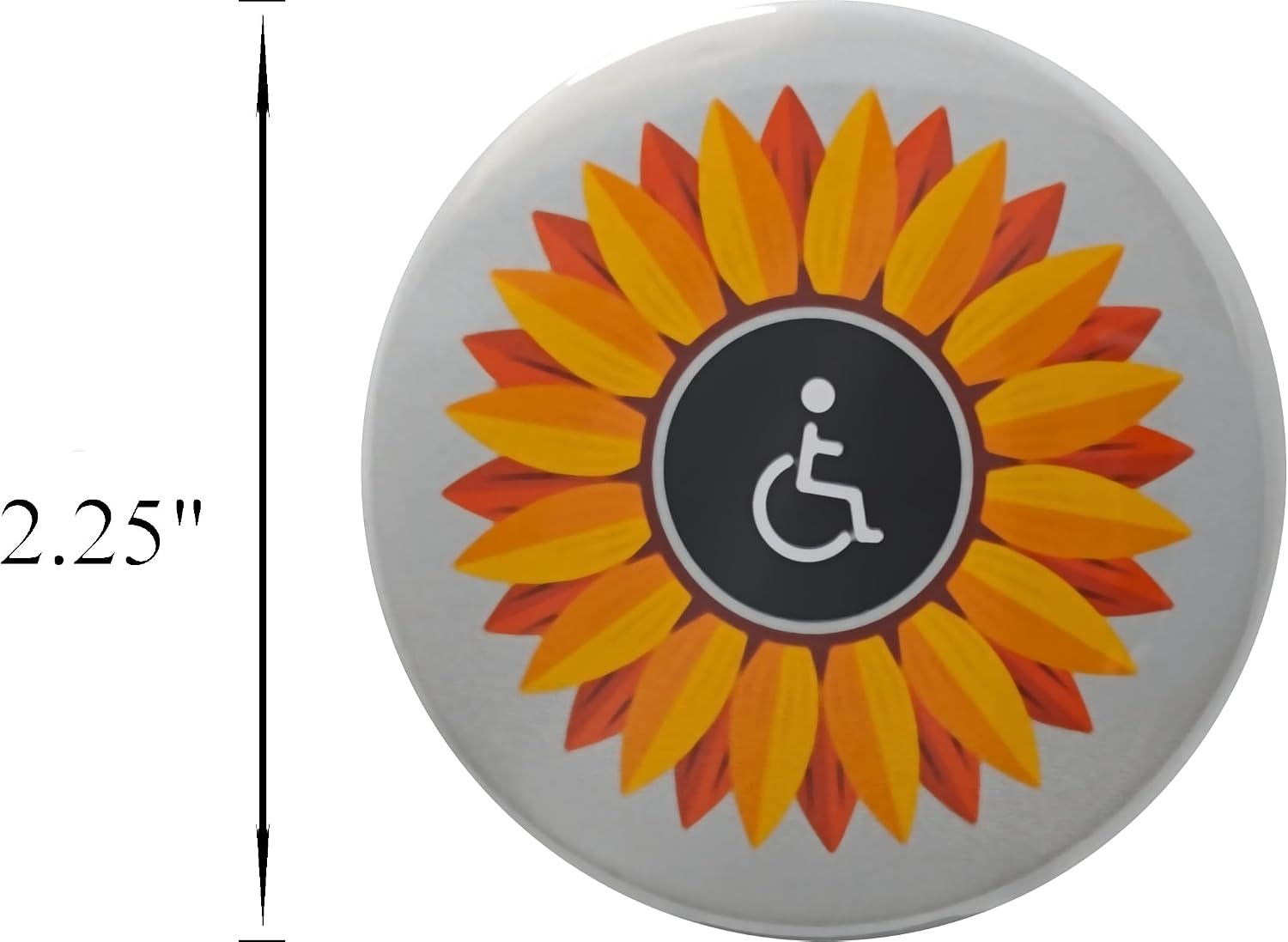 Hidden Disabilities pins- Sunflower - large 2.25 inch - bulk pack of 100 pinback buttons