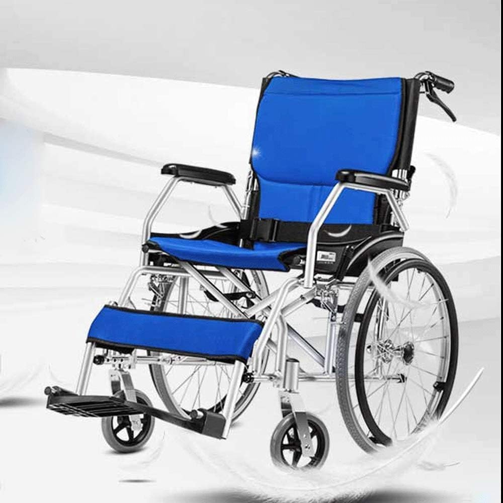 Wheelchair, Folding Lightweight Old Man Pushing Portable Elderly Disabled Scooter, Chair and Backrest Foldable Flat, Easy to Transport