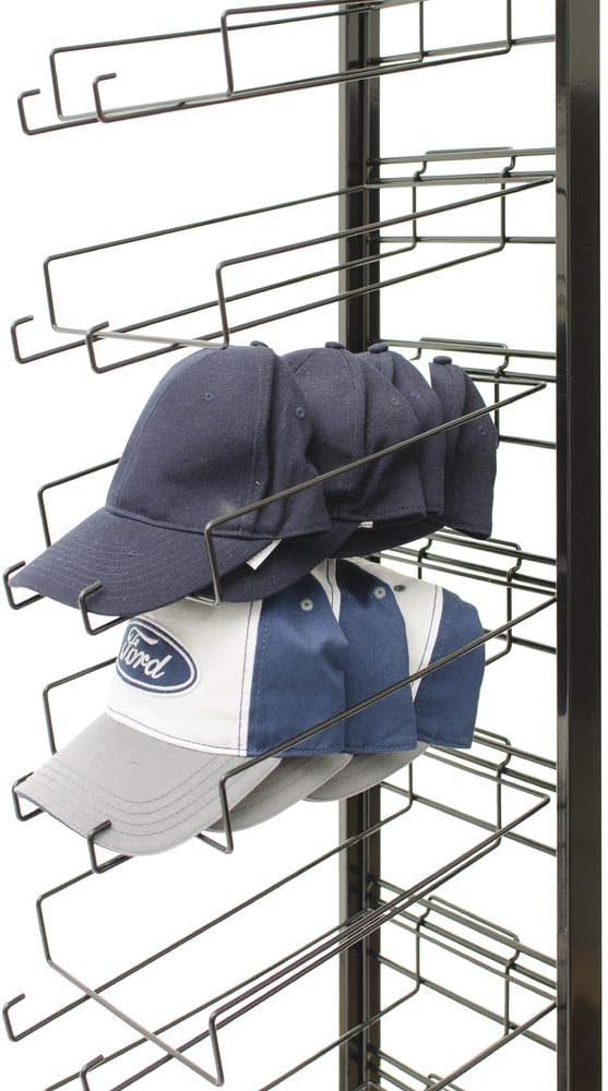 Hat Display Rack with 12 Tiers Black Metal 10' x 78' (W x H)