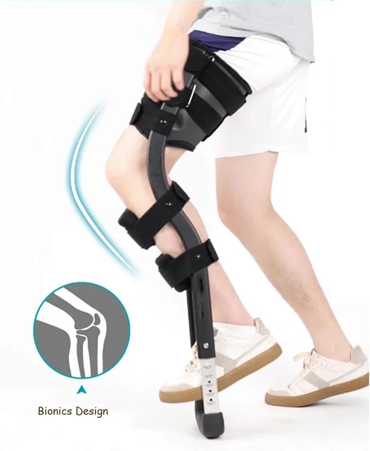 FoRes Walking Aids Pain Free Knee Crutch Hands Free Crutch Adjustable Crutches for Walking Leg Knee Mobility Support for Disability Elderly Injury Ankle Fracture