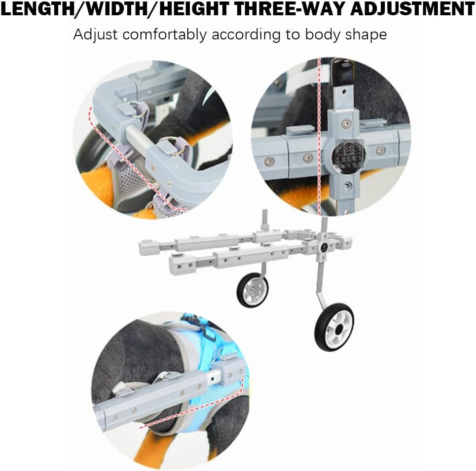 Dog Wheelchair Hind Leg Support, Hind Limb Disability Two-Wheeled Wheelchair, Elderly Dog Power Scooter, Soft Support, Easy Assembly,L