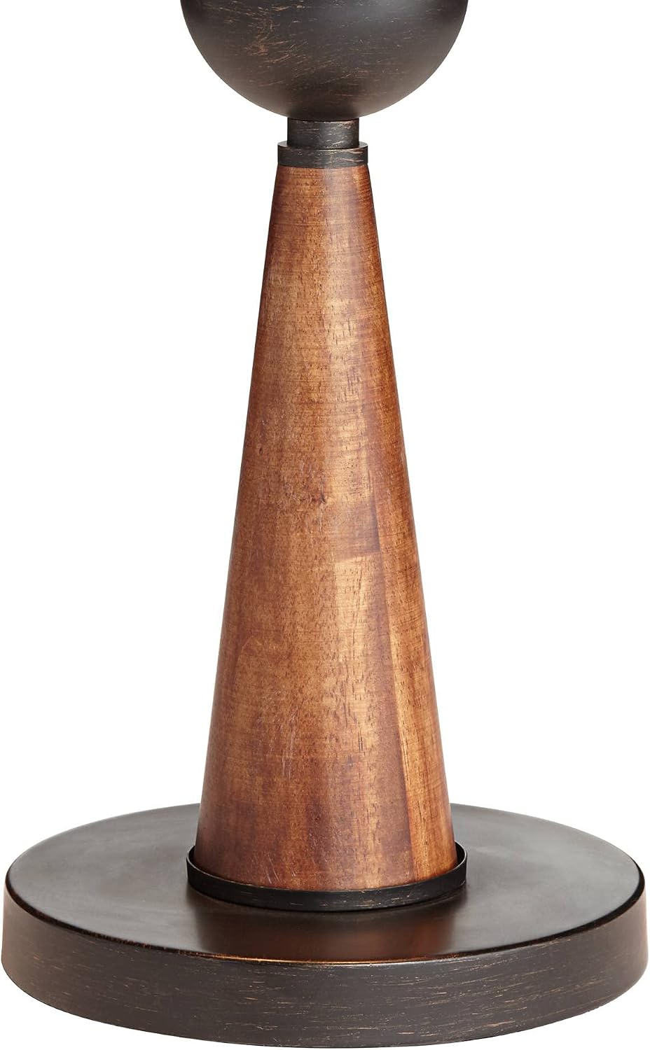 Franklin Iron Works Hunter Rustic Farmhouse Table Lamp 29 3/4' Tall Cherry Wood Bronze Metal Outer Tan Fabric Inner Drum Shade for Bedroom Living Room House Home Bedside Nightstand Office Family