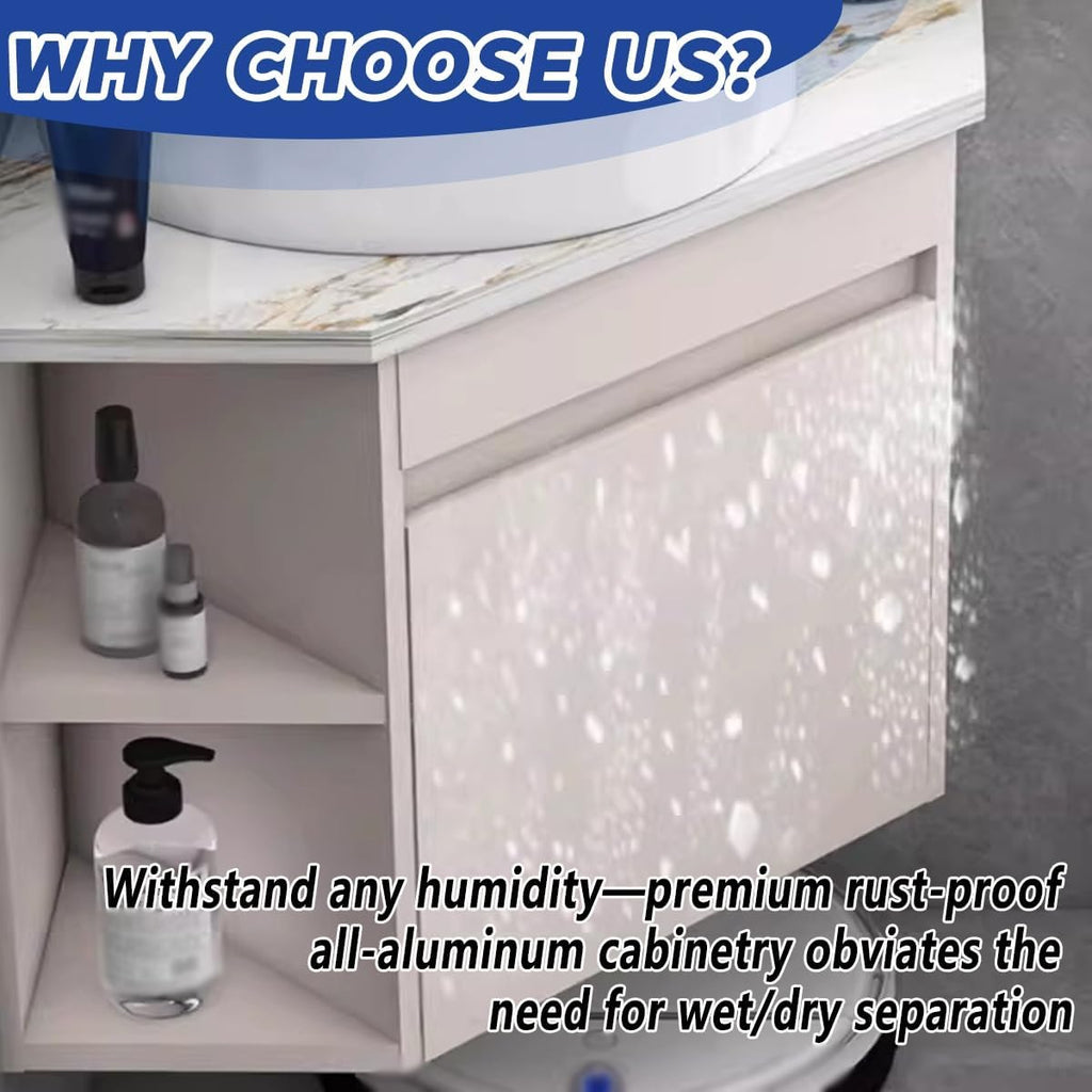 Corner Bathroom Vanity，Corner Sink with Door，Wall Mounted Hand Sink with Open Cubby，for Home, Kitchen, Patio, Laundry Room，for Bathroom(14.9in)