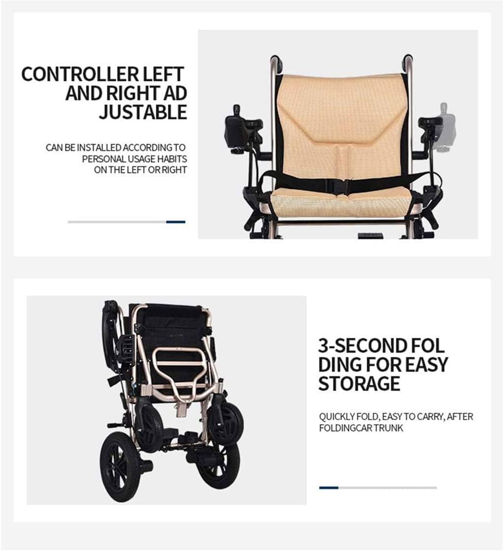 Power Wheelchair Electric Wheelchair, Folding Portable Scooter for The Elderly with Disabilities, Automatic Intelligent Brake, Front And Rear Dual Control System, Can Be Airplane, The Best Gift Comfor