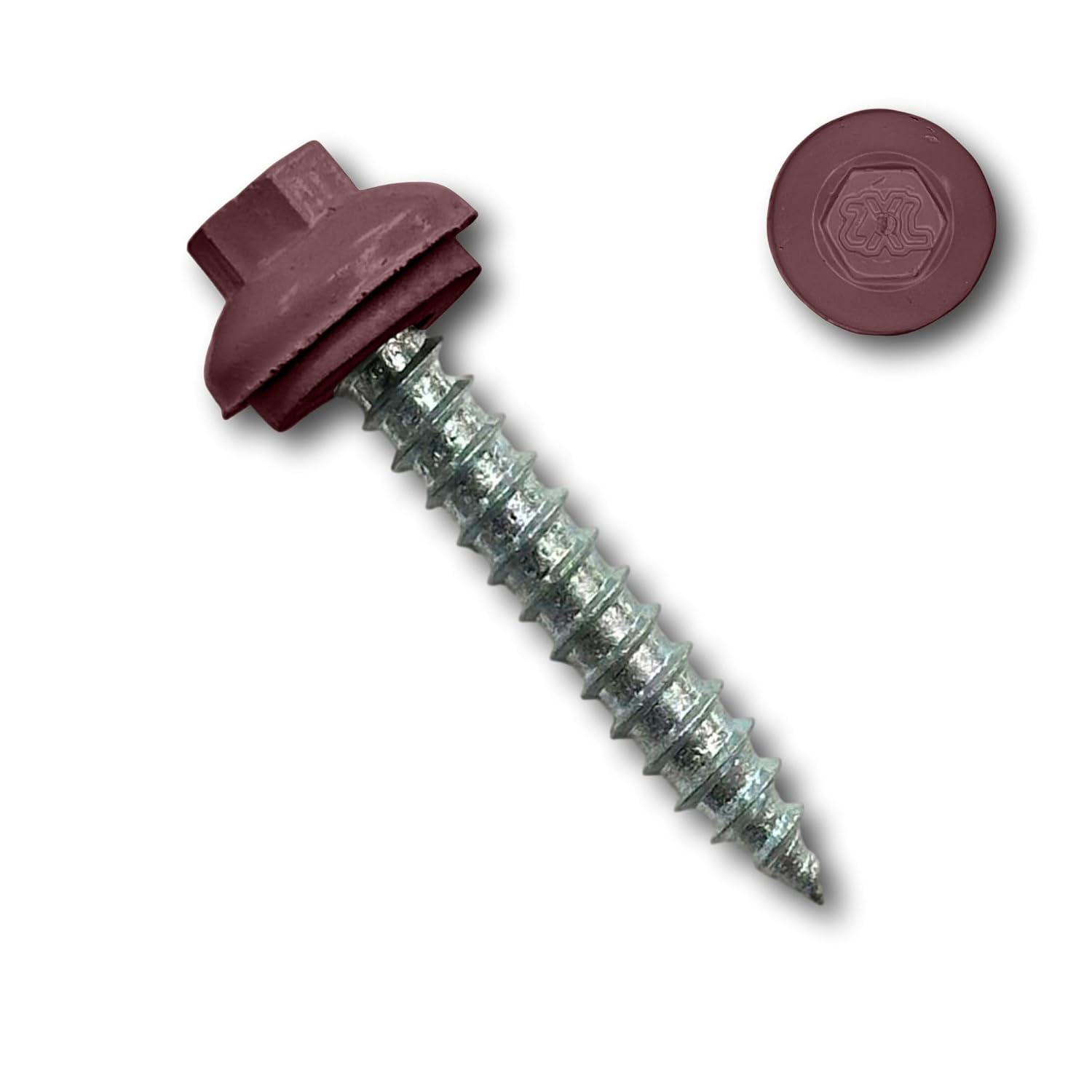 EAGLE 1 Long-Life Metal Roofing Screws: #14 x 1.5 Dome Cap Metal Roofing Screws (250-Count), Self-Tapping Tip, EPDM Washer, Multiple Colors/Includes 5/16' Magnetic Hex Bit Driver (Burgundy, 250)