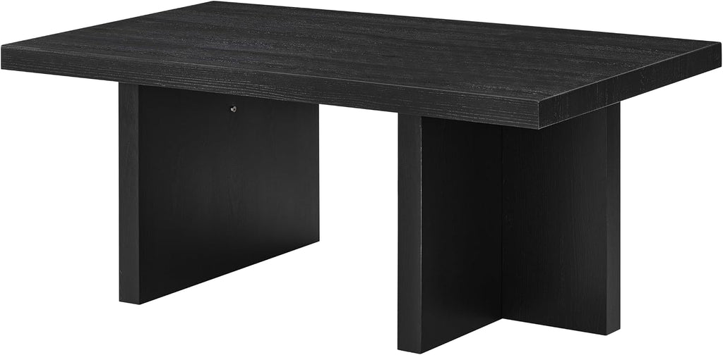 Roundhill Furniture Mchome 3-Piece Coffee Table Set, Coffee Table and Two End Tables, Black Finish