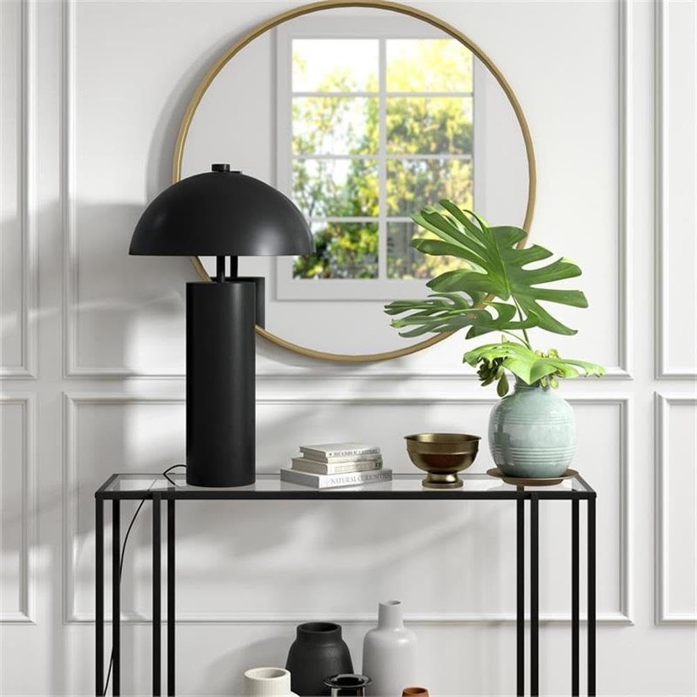 York 27' Tall Table Lamp with Metal Shade in Blackened Bronze/Blackened Bronze