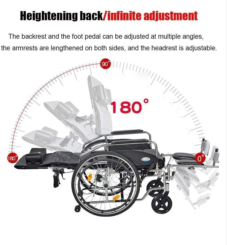 Wheelchairs Wheelchair 23 Kg Folded Back One Hundred Kilograms of Controlling A Portable Seat Bearing Seat 47 * 45Cm Removable Desktop, Toilet, Elderly People with Disabilities Dg/Red (Red)(Blue)
