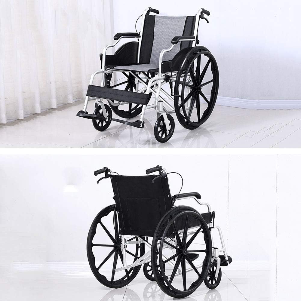 Wheelchairs Folding Wheelchair Lightweight Folding Aluminum Frame Comfortable Shock Absorber Tire Old Man Cart Multi-Function Travel Scooter