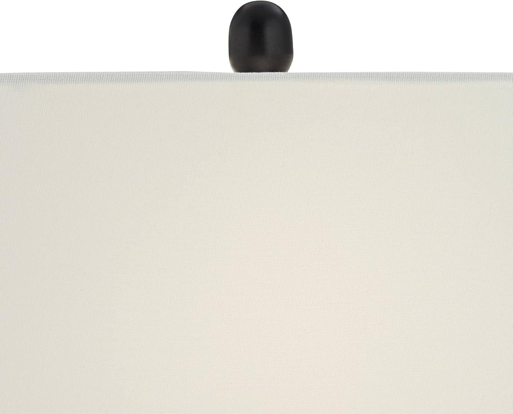 360 Lighting Roxie 31' Tall Set of 2 Modern Table Lamps with USB Ports A+C Charging Black Metal White Fabric Rectangular Shade for Living Room Bedroom House Bedside Nightstand Home Office Family