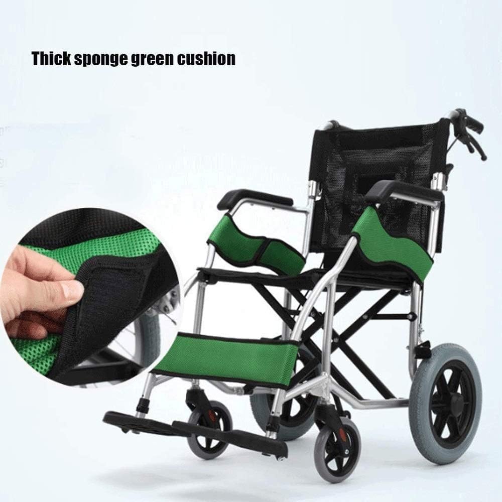 Wheelchair,Wheelchair Aluminum Folding Portable Trolley Elderly Disabled Ultra Light Portable Travel Small Wheel Scooter