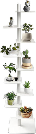 360° Rotating Bookshelf, 9-Tier Metal Spine Book Tower, Floor Standing Narrow Corner Bookcase - Space-Saving Storage,Tower Bookshelf for Living Room, Bedroom White