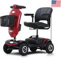 Mobility Scooters for Seniors & Adults 400 Lb Weight All Terrain,Heavy Duty 4-Wheel Powered Scooter,Foldable Mobile Disability Electric Wheelchair,Luxury Seat and Front Rear Led Lights,red