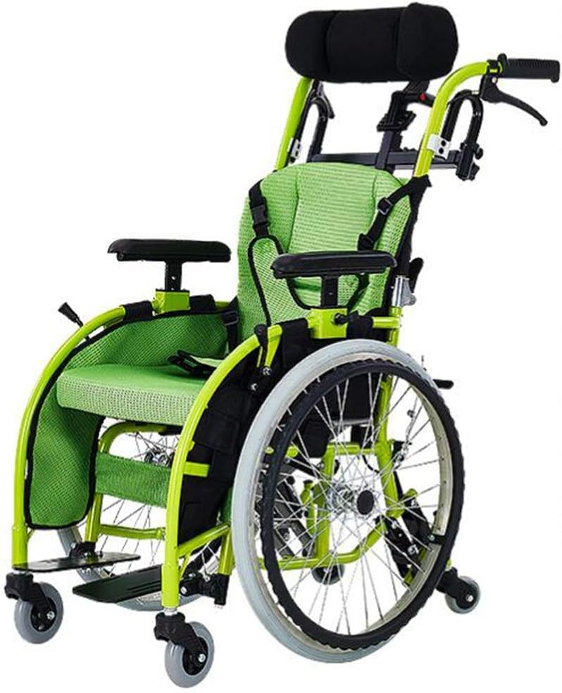 Wheelchair Childrenrsquo;S, Lightweight Aluminum Alloy Scooter Quick Fold with Anti-Overturn Device Breathable Seat Cushion Child Trolley,Portable (B)(B)