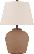 Signature Design by Ashley Scantor Industrial Textured Metal Table Lamp with 3-Way Switch, Light Brown