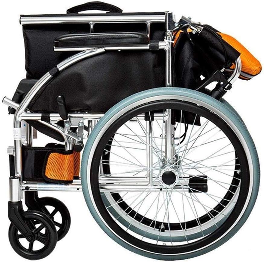 Wheelchair Aluminum Alloy,Self-propelled Lightweight Folding Multifunction with Double Brakes Flexible Pedal Disabled/Elderly Push Scooter,portable