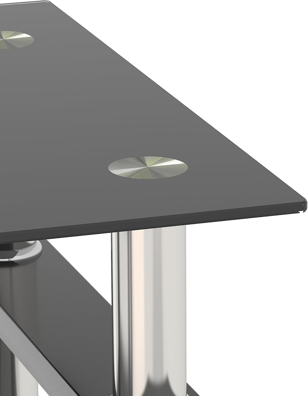 Living Room Tables Set,3 Piece Glass Coffee Table and End Tables Set with Tempered Glass Tabletop and Metal Frame for Living Room,Apartment, Small Space, Full Black