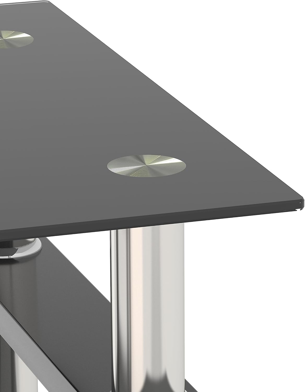 Living Room Tables Set,3 Piece Glass Coffee Table and End Tables Set with Tempered Glass Tabletop and Metal Frame for Living Room,Apartment, Small Space, Full Black