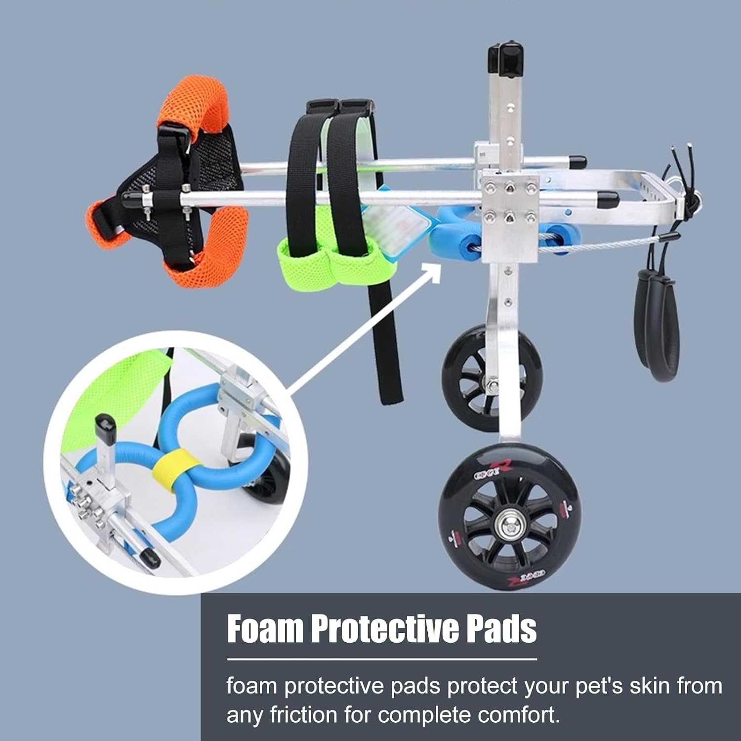 Dog Wheelchair Rehabilitation Aid, Pet Assisted Walk Wheelchair for Rear Support, Dog Rehabilitation Training Cart, Dog Scooter with Paralyzed/Disability/Injured Hind Legs