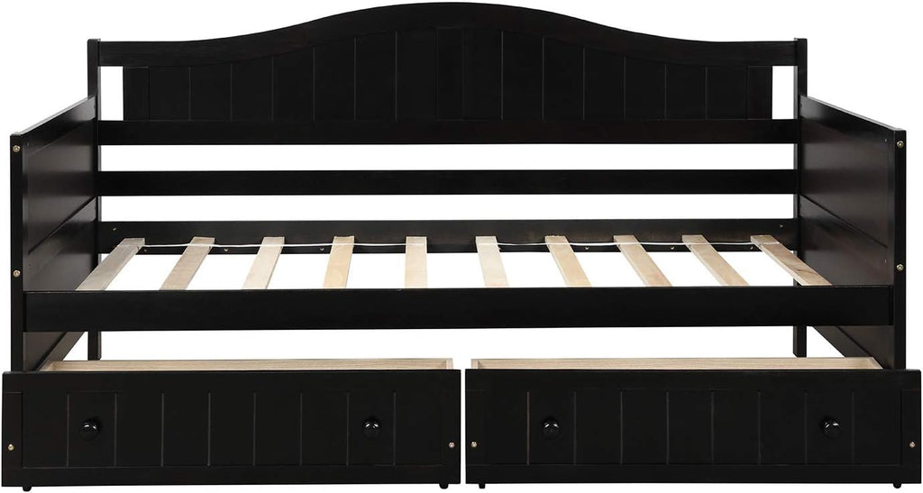 Harper & Bright Designs Wood Daybed with Storage Drawers, Twin Daybed Sofa Bed Frame for Bedroom, Guest Room, Living Room