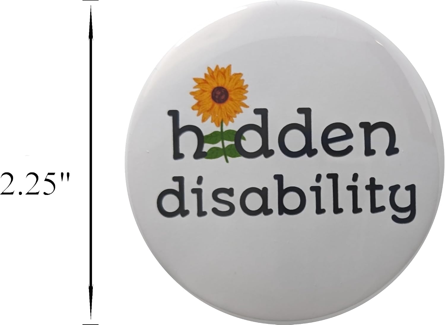 Hidden Disabilities pins- Hidden Disability - large 2.25 inch - bulk pack of 100 pinback buttons