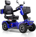 All Terrain Mobility Scooter for Seniors,Heavy-Duty 4 Wheel Mobility Scooters Mobility Scooter,Handicap Scooters for Adults with 3-Speed Travel Long (Blue)