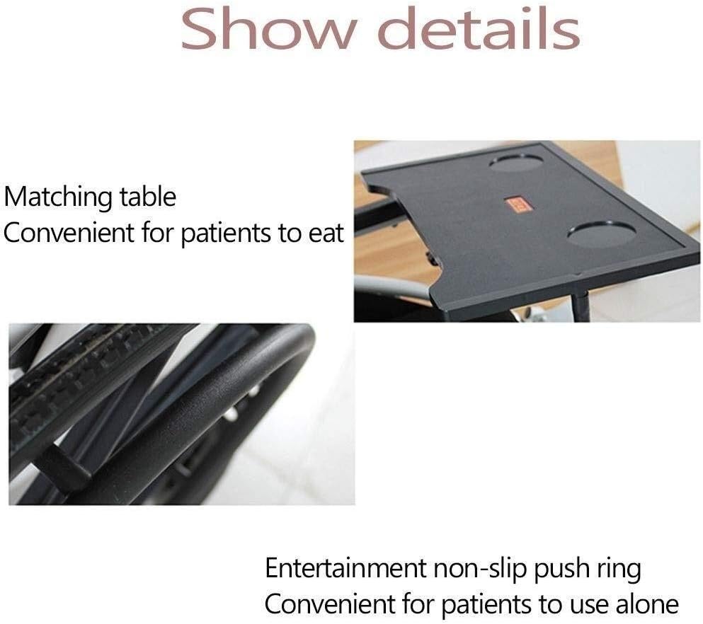 Wheelchair Foldable, High Back Self-Propelled with Non-Pneumatic Tire Adjustable Pedals Double Brake Mobile Toilet Elderly/Disabled Push Scooter,Portable
