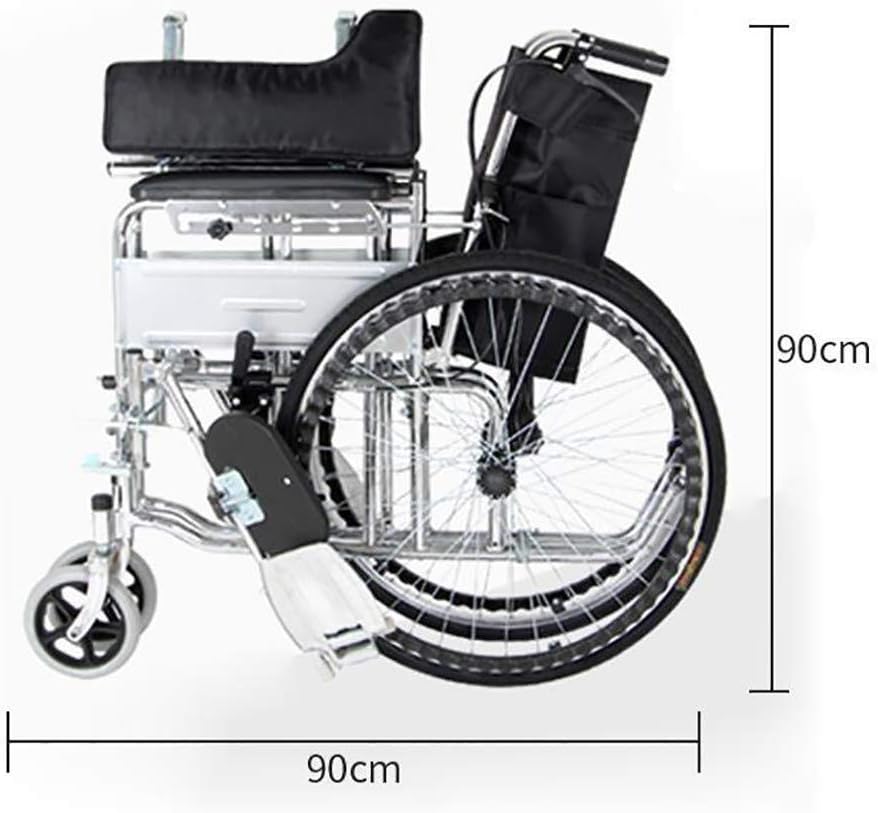Wheelchair Lying, Light with Toilet Multifunction Old Man Disabled Trolley Scooter,Portable