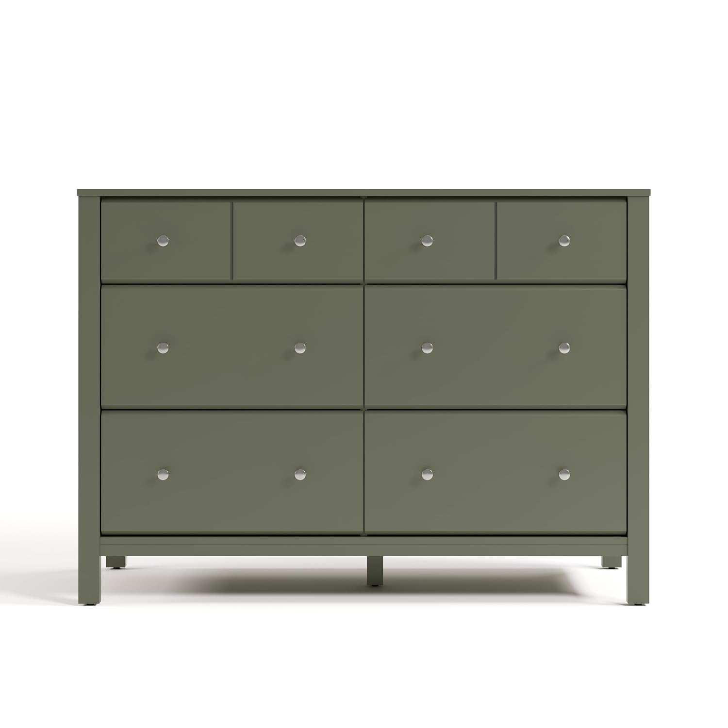 Storkcraft Horizon 6 Drawer Dresser (Olive) – GREENGUARD Gold Certified Dresser for Nursery & Kids' Room, Modern Storage with Interlocking Drawer System