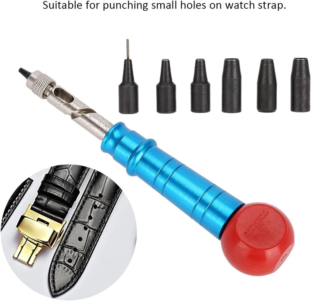 Leather Craft Watch Strap Band Belt Punching Tool Hole Puncher Hole Punch Set 1.5-4mm Watch Repair Tool Accessory for Watchmaker Watch Repair Tool