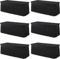 6 Pack Black Spandex Fitted Tablecloth 8 Foot - Stretch Table Clothes for 8 FT Rectangle Table, Washable Ruffles Elastic for Weddings, Buffet, Banquet, Trade Craft Show, Party Celebration