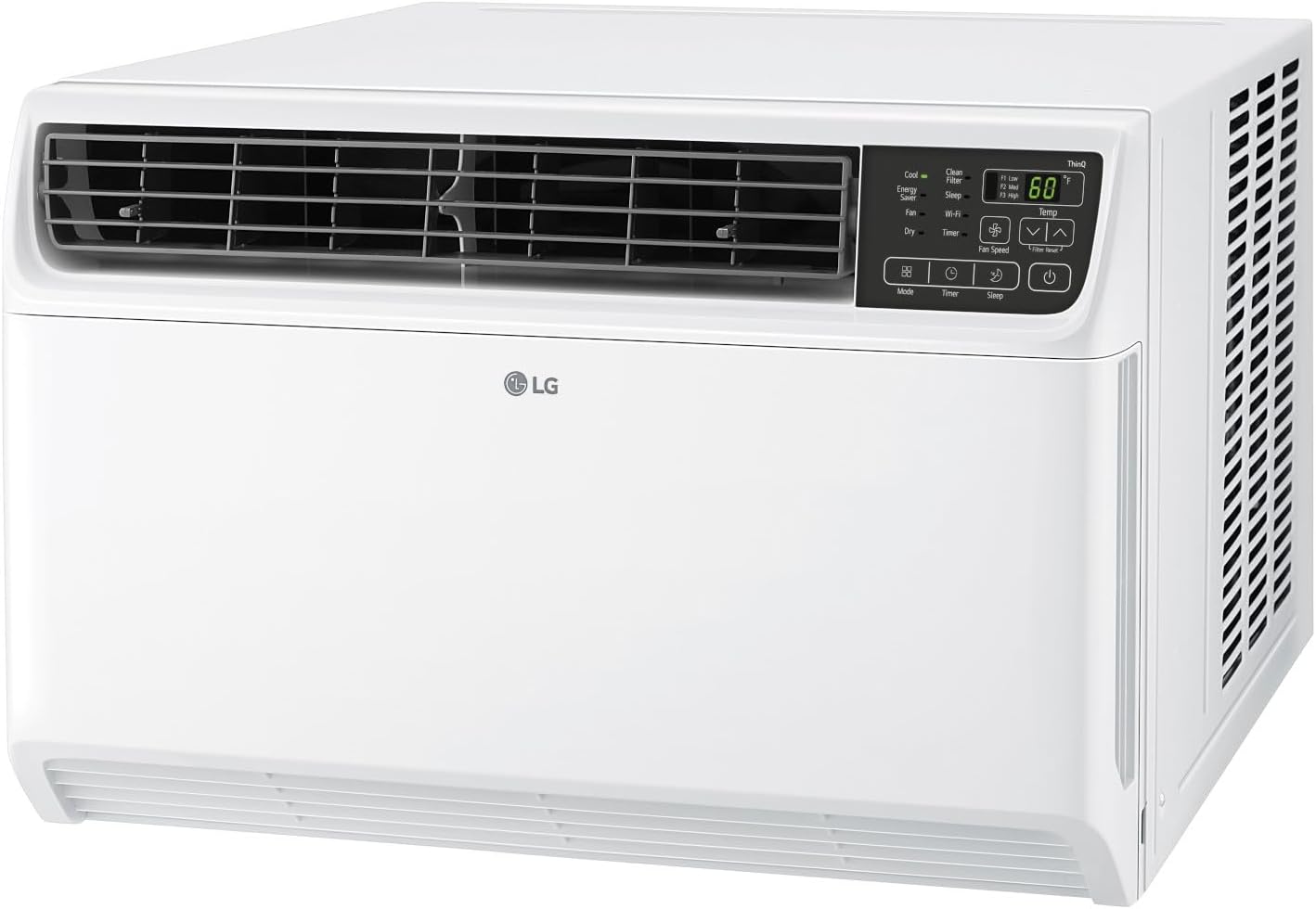 LG 14000 BTU Window Air Conditioner Energy Saving Dual Inverter Remote Control WiFi Enabled Works w/LG ThinQ, Alexa Washable Filer Ultra-Quiet Cools 700 Sq.Ft. for Large Room AC Unit White LW1522FVSM