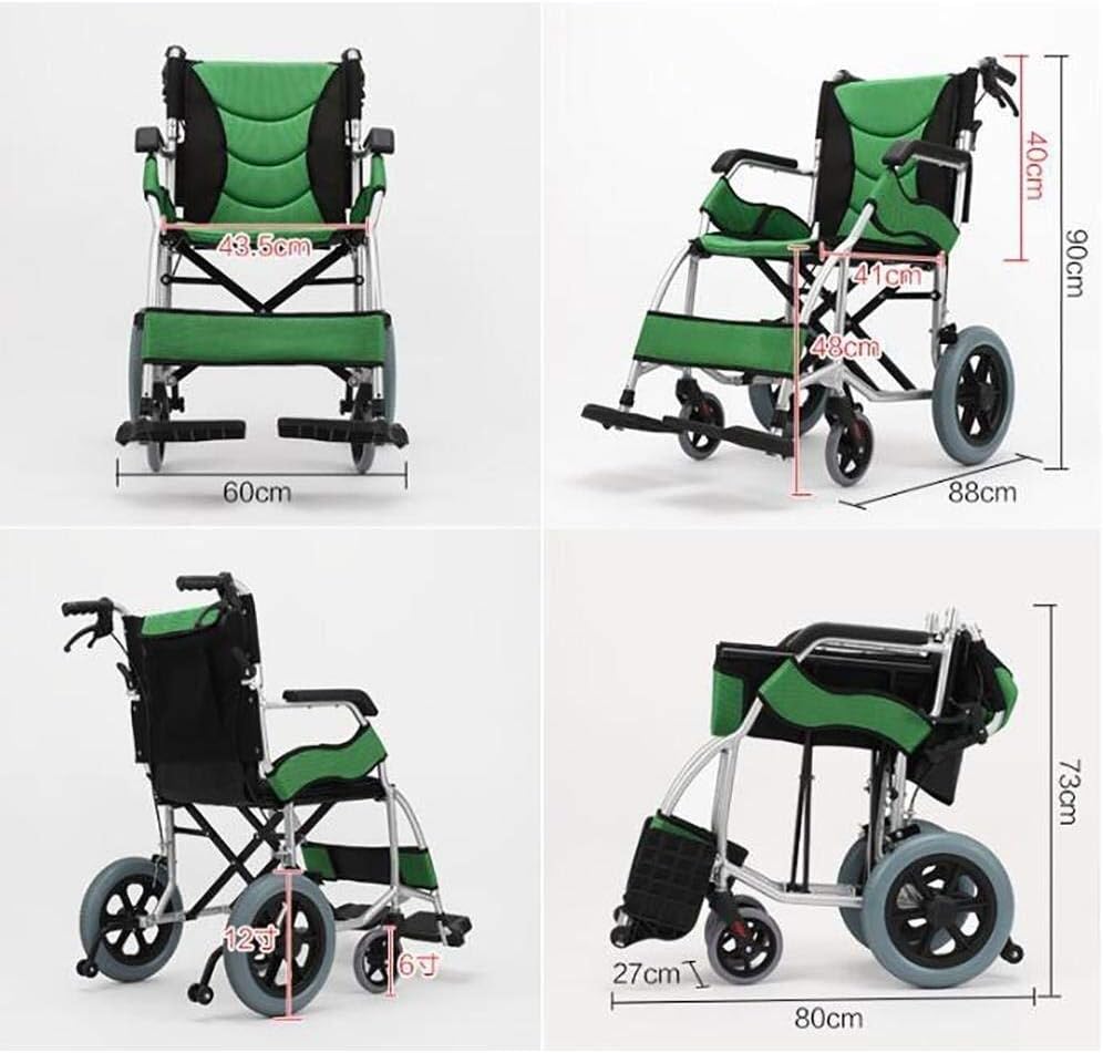 Wheelchair Fold Light Portable Aluminum Alloy, Travel Aircraft Disabled Trolley Old Man Scooter,Portable