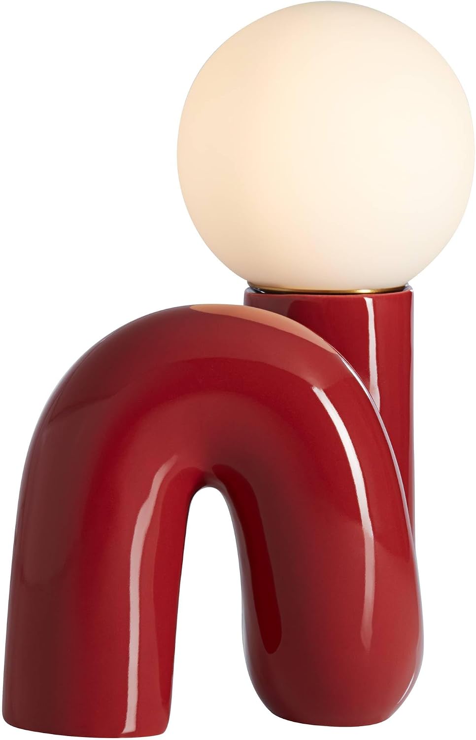 360 Lighting Fondant 11 1/2' Small Mid Century Modern Accent Table Lamps Set of 2 Velvet Red Ceramic Glass White Shade Living Room Bedroom Bedside Nightstand House Office Home Reading