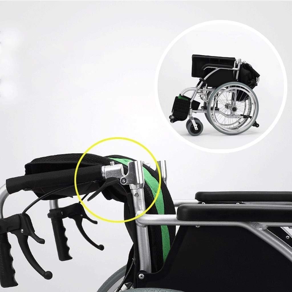 Wheelchair Aluminum Folding Self-Push,Portable Light Travel Trolley Seniors Disabled Scooter Four-Wheeled Vehicle,Portable