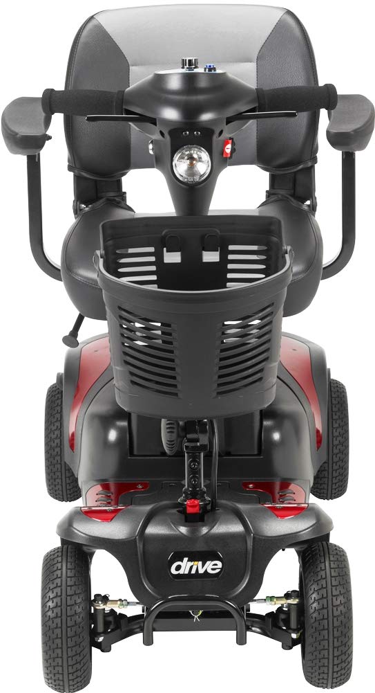 Drive Medical PHOENIXLT4-20 Phoenix Heavy Duty 4-Wheel Travel Scooter, 20' Folding Seat, 350 lbs Weight Capacity, 4 mph Max Speed, 15 Miles Maximum Range, Armrests are Padded and Adjustable