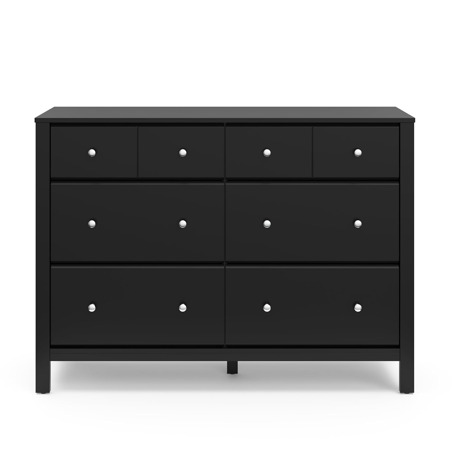 Storkcraft Horizon 6 Drawer Dresser (Black) – GREENGUARD Gold Certified Dresser for Nursery & Kids' Room, Modern Storage with Interlocking Drawer System