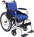 Wheelchair Foldable, Self-Propelled with Adjustable Pedals Non-Pneumatic Tire Honeycomb Breathable Cushion Disabled/Elderly Push Scooter,Red (Red)(Blue)