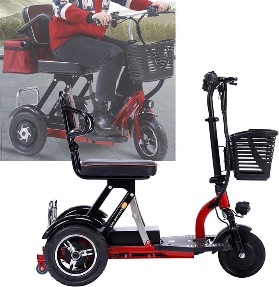 Mobility Scooter Electric, Foldable Lightweight 3-Wheel Mobility Scooter Mobility Scooters Adults with Seat for Adults Elderly Travel Friendly - Ultra Lightweight