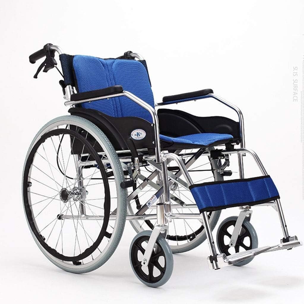 Wheelchair, Comfortable Durable Thicken Aluminum Alloy Fold Light Elderly/Disabled Portable Trolley Scooter,Portable