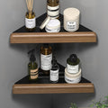 Bathroom Hardware Set, Black Wood Bath Accessories Wall Mounted Towel Rack,Towel Bar,Toilet Brush,Towel Hooks,Paper Holder,H