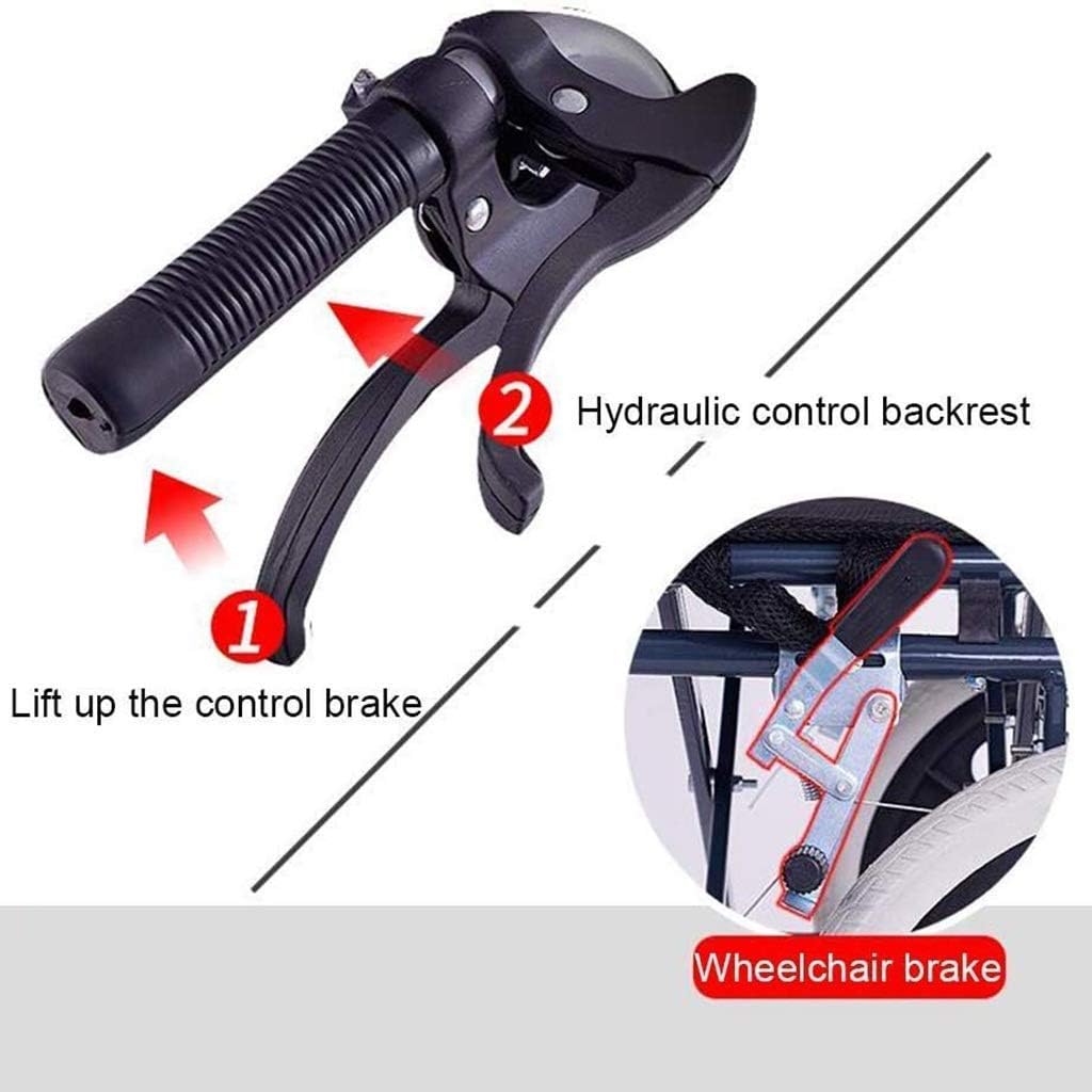 Wheelchair High Backrest Fold Super Light, Portable with Toilet No Need for Pneumatic Tires Lying Down Self-Propelled Senior/Disabled Trolley Scooter,Portable