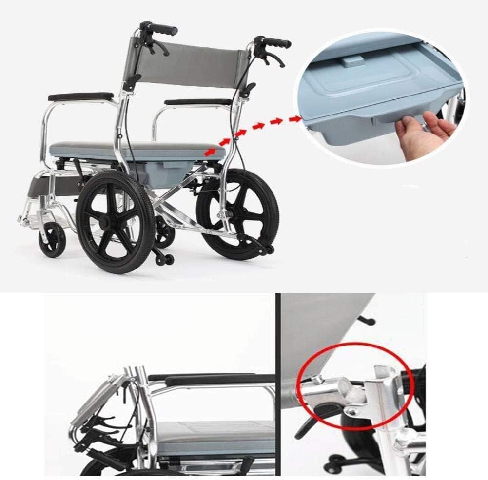Wheelchair Manual, with Toilet Multifunction Fold Light Take A Bath Waterproof Old Man Hand Scooter,Portable