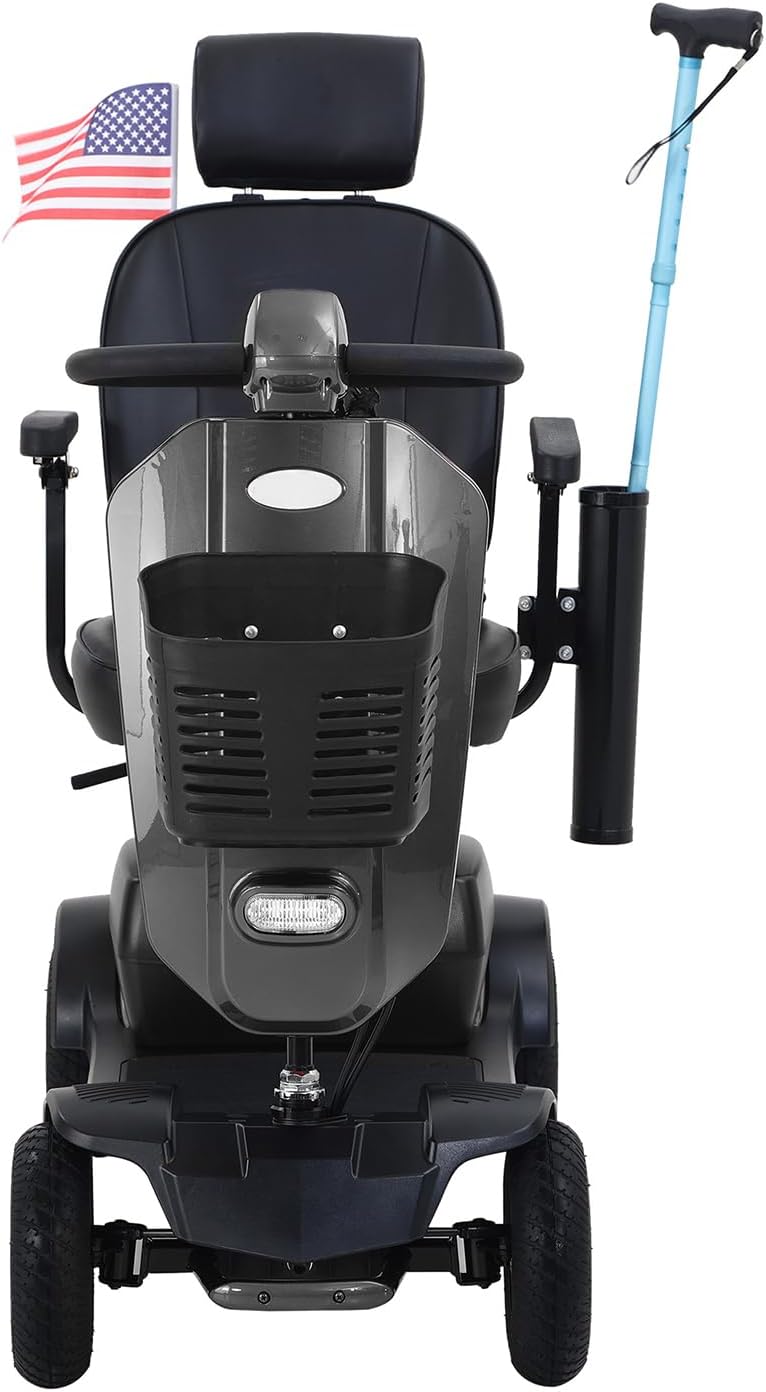 Mobility Scooters for Seniors & Adults 400 Lb Weight Foldable,All-Terrain Heavy Duty 4 Wheel Powered Scooter,Portable Disability Mobile Electric Wheelchair with Comfort Seat,15Miles,5MPH,Black