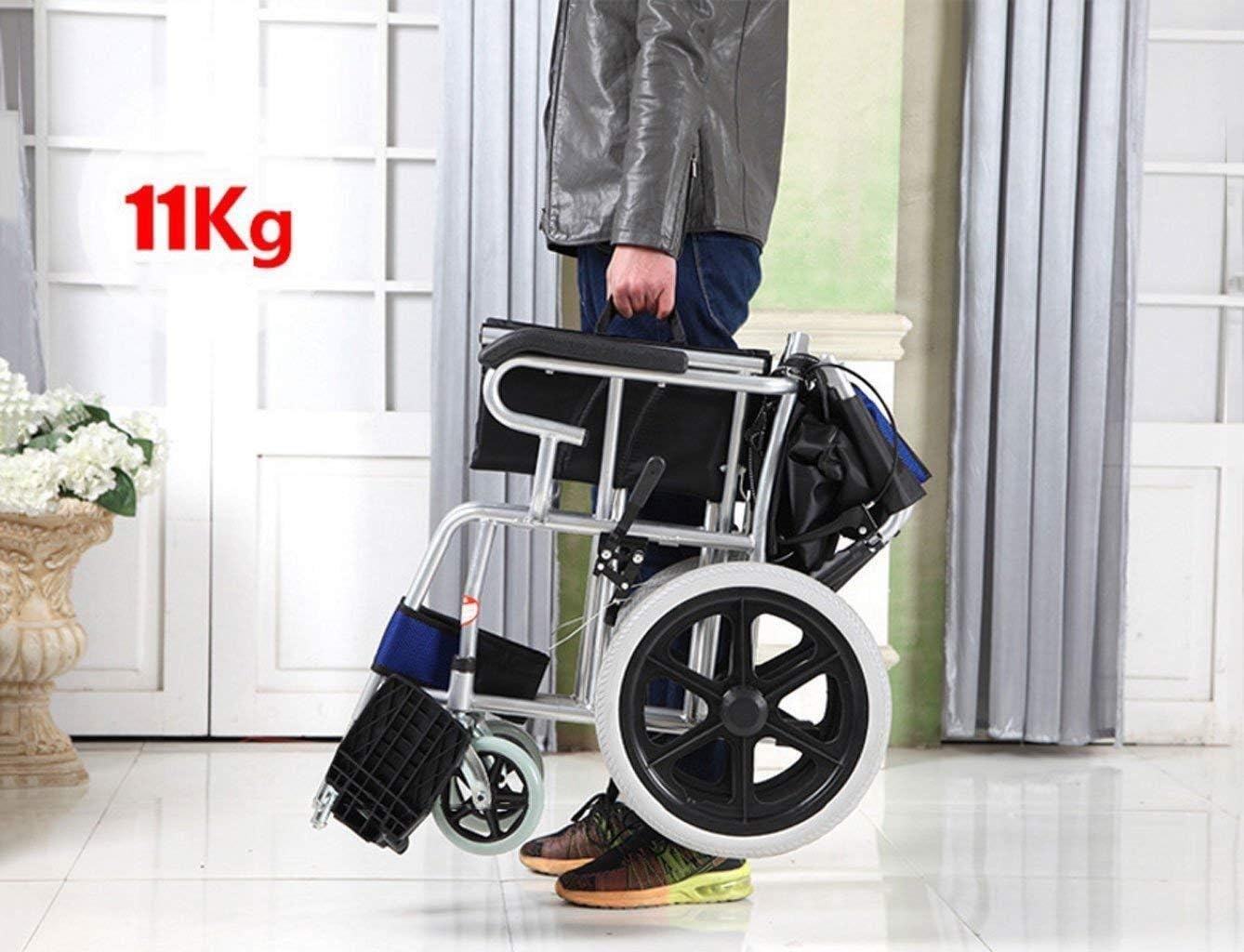Wheelchair Carbon Steel - Fold Light Manual Portable Trolley for Disabled Seniors - Super Light Scooter, Ideal Travel Companion