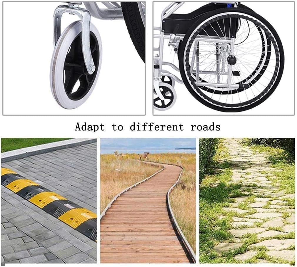 Wheelchair Self-propelled, Folding with Adjustable Foot Pedal Removable Backrest Double Brake Disabled/Elderly Manual Push Scooter,Portable
