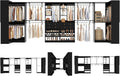 Besiost Closet System with 4 Drawers & Corner Tower, Closet Organizer System with 10 Hanging Robs, Reversible U Shaped Walk-in Closet System, Load 3600+LBS Capacity, Set of 4, Black