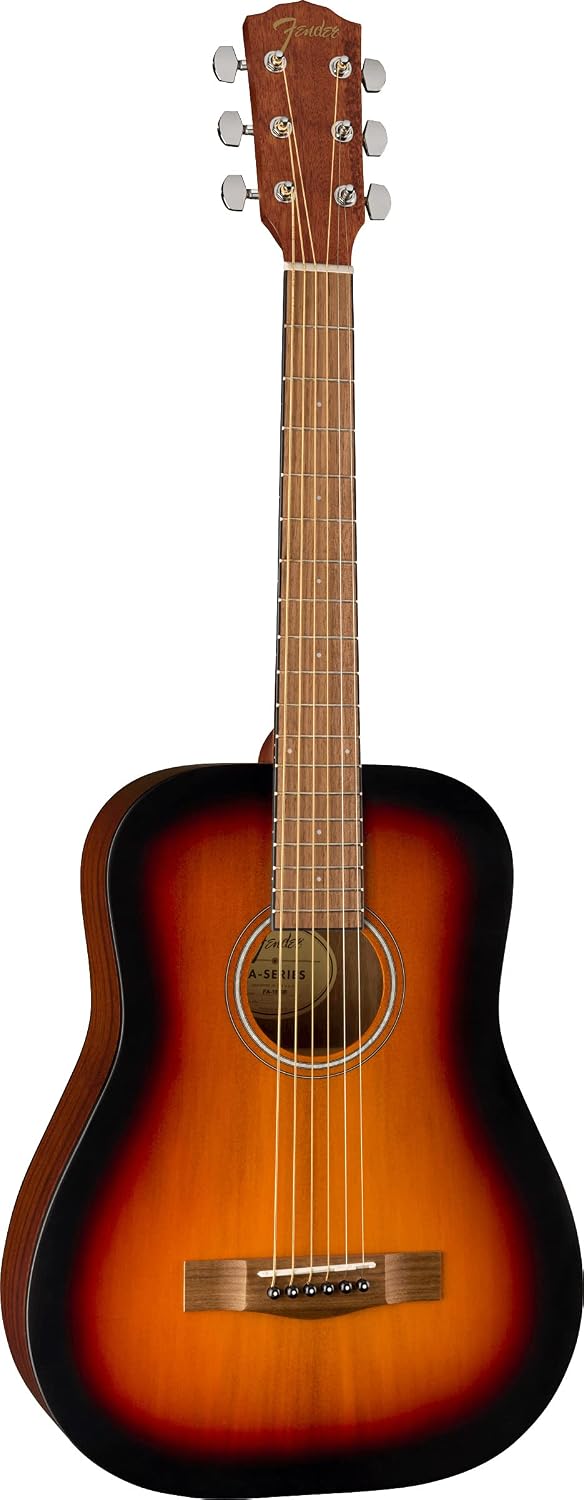 Fender California Standard Redondo Mini Acoustic Guitar - 3-Color Sunburst Bundle with Gig Bag, Tuner, Strap, Picks, and Austin Bazaar Instructional DVD