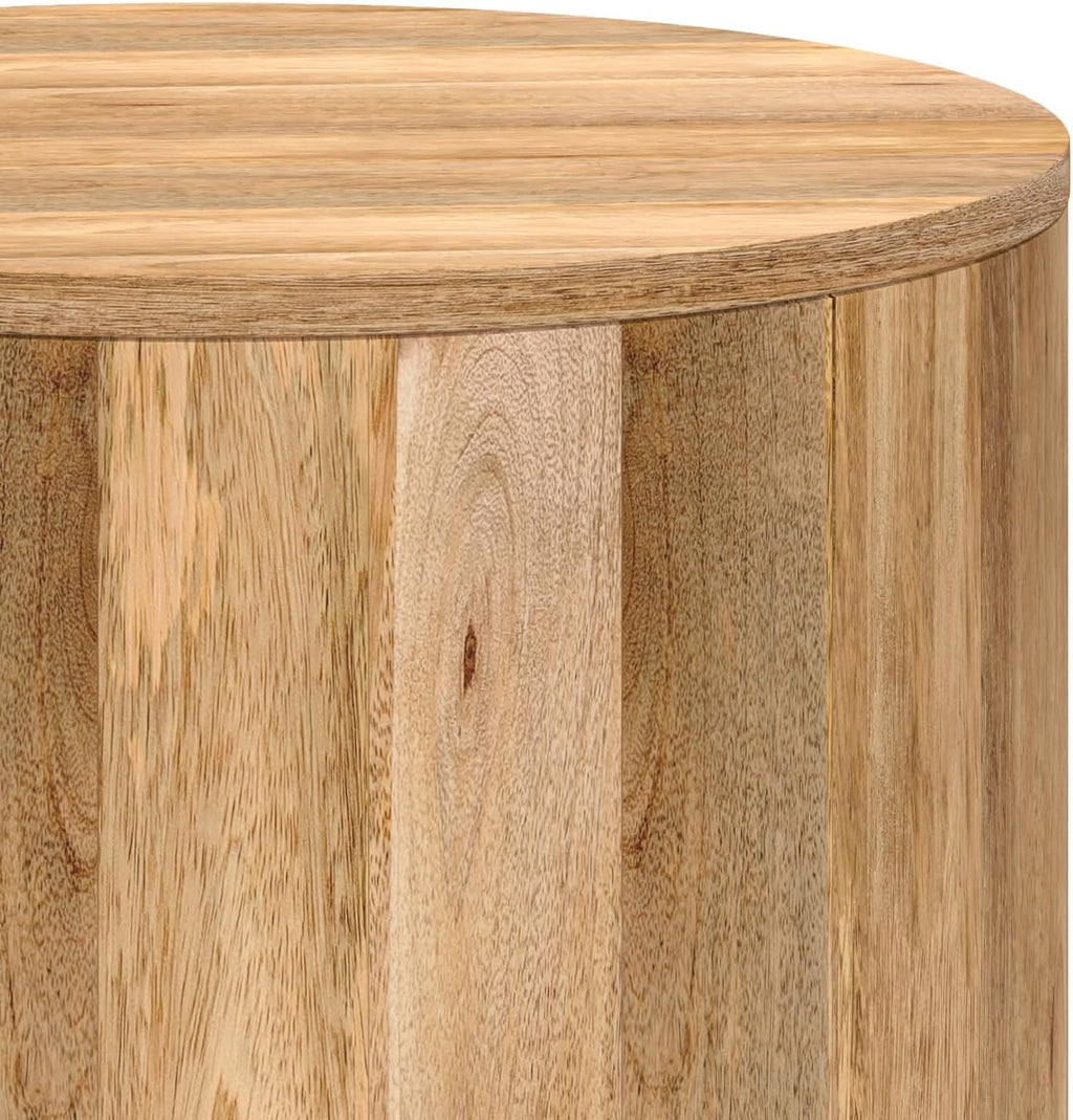 SIMPLIHOME Millbury End Table - 20 inch Wide Solid Mango Wood Round Side Table in Natural, Contemporary Accent Table for Living Room, Bedroom or Entryway with Handcrafted Design, Assembled
